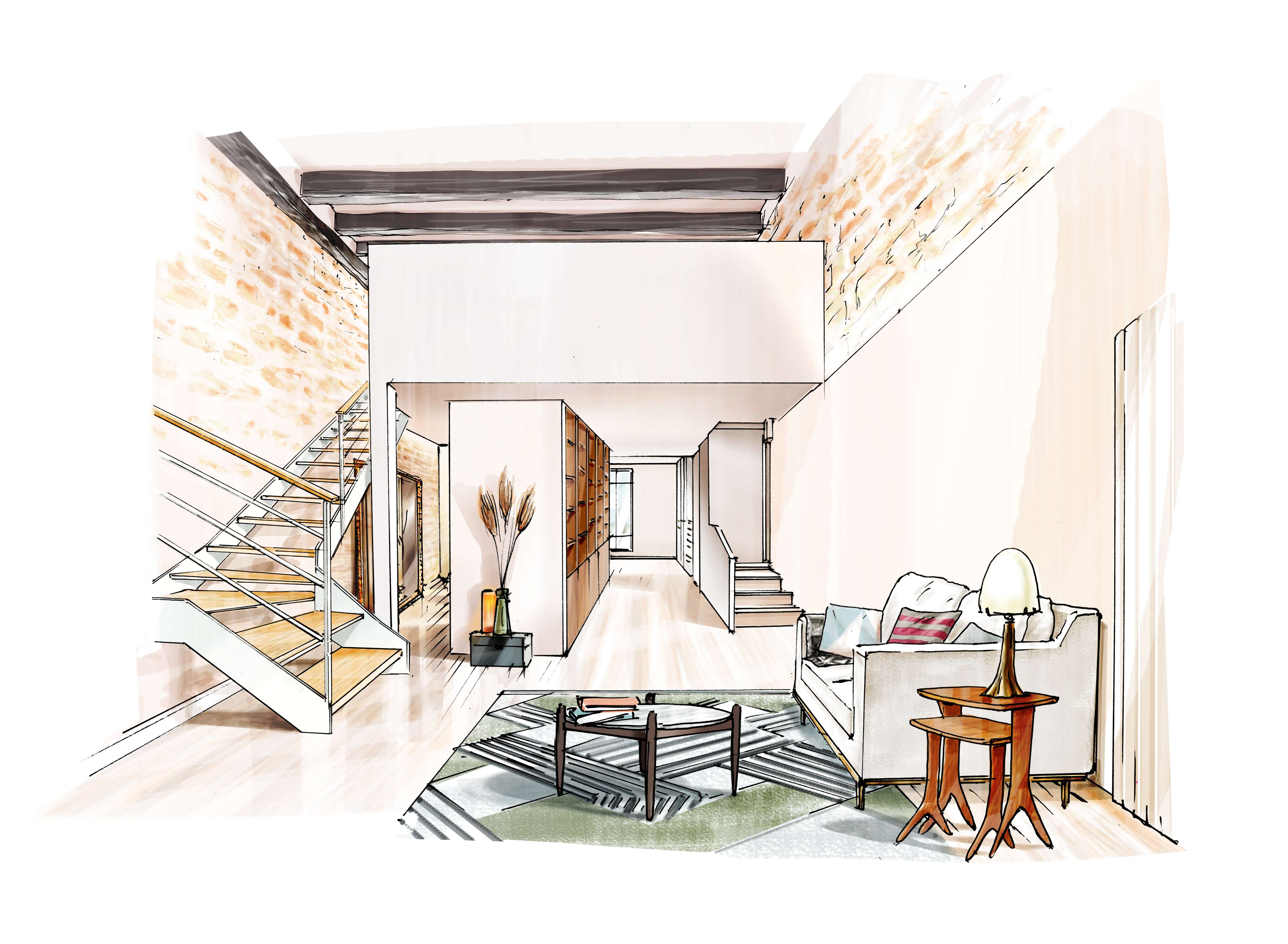 croquis-renovation-duplex-quartier-latin-perene croquis-renovation-duplex-quartier-latin-perene