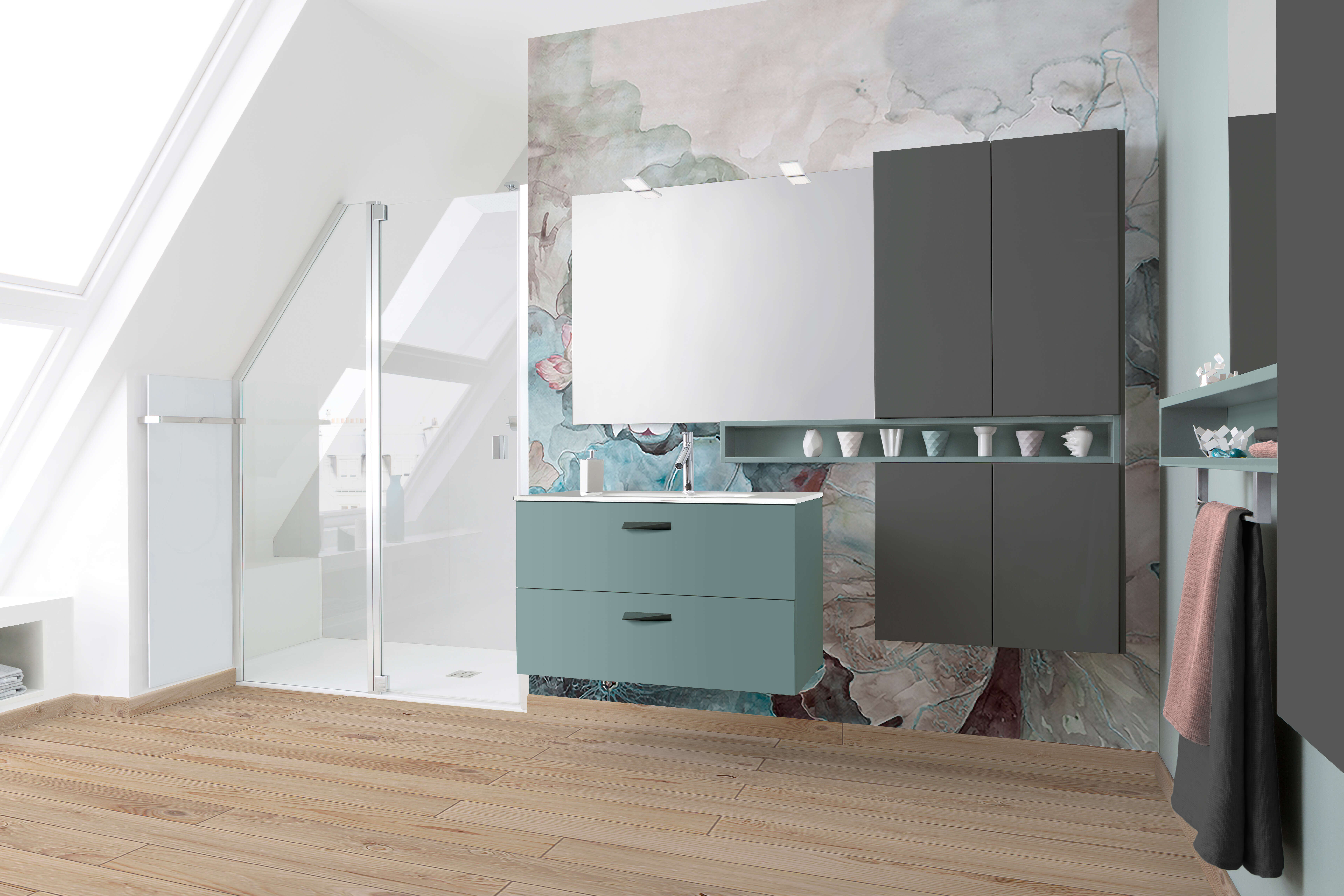 Salle-de-Bain-Vert-d'eau-sous-les-toits-Perene Salle-de-Bain-Vert-d'eau-sous-les-toits-Perene