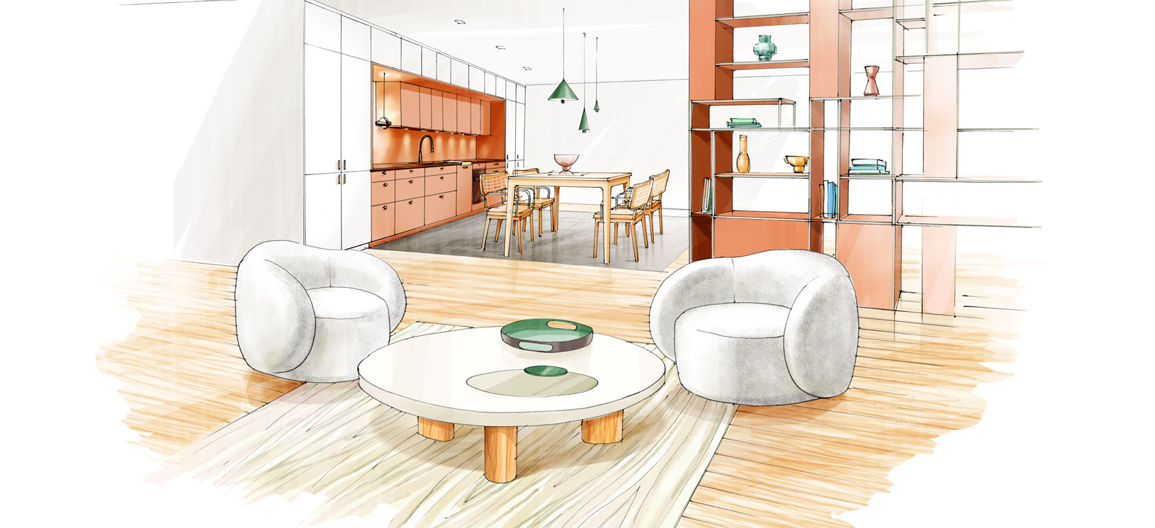 Croquis-cuisine-salon-Orange-Metz