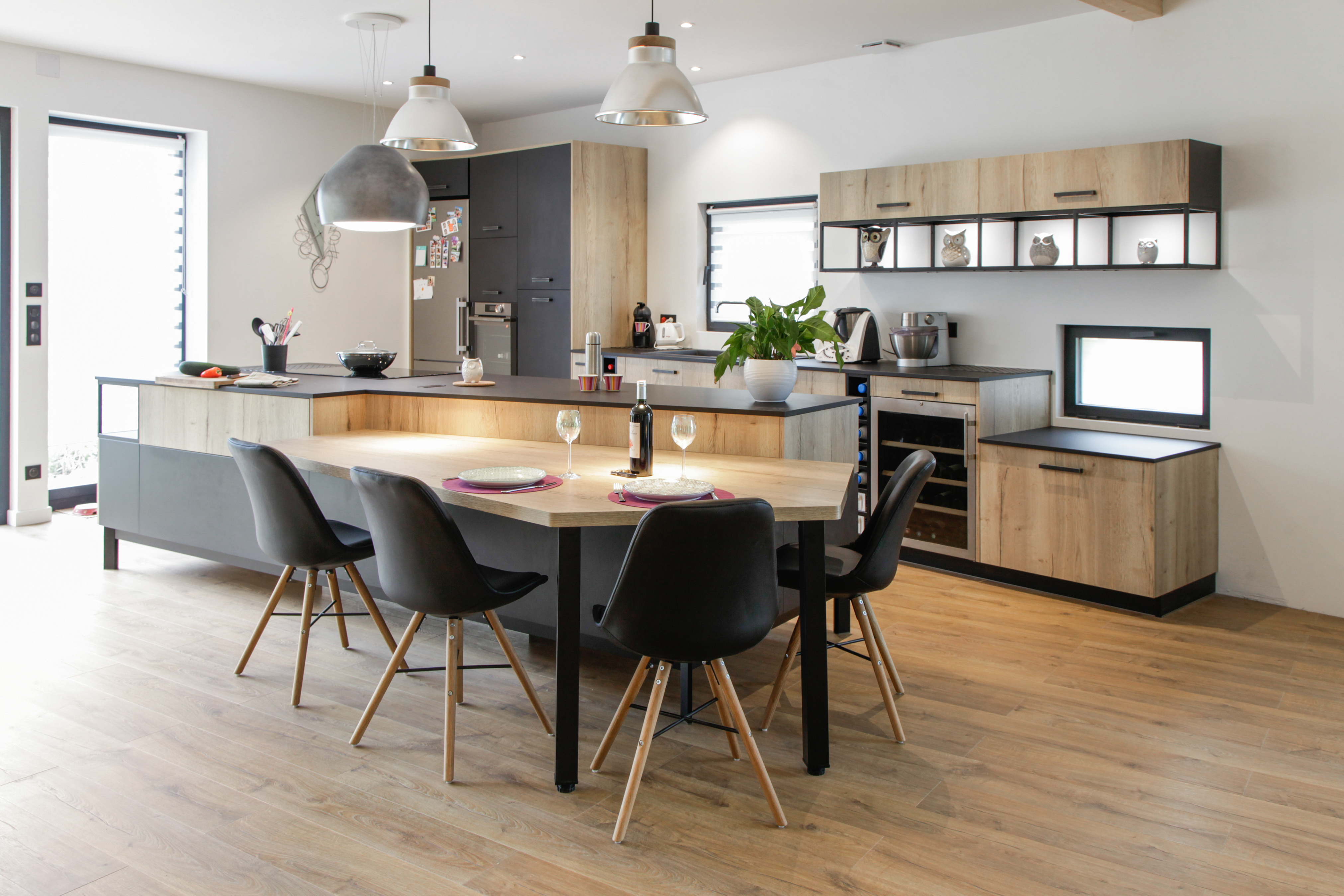 Cuisine%20industrielle%20bois%20noir Cuisine%20industrielle%20bois%20noir