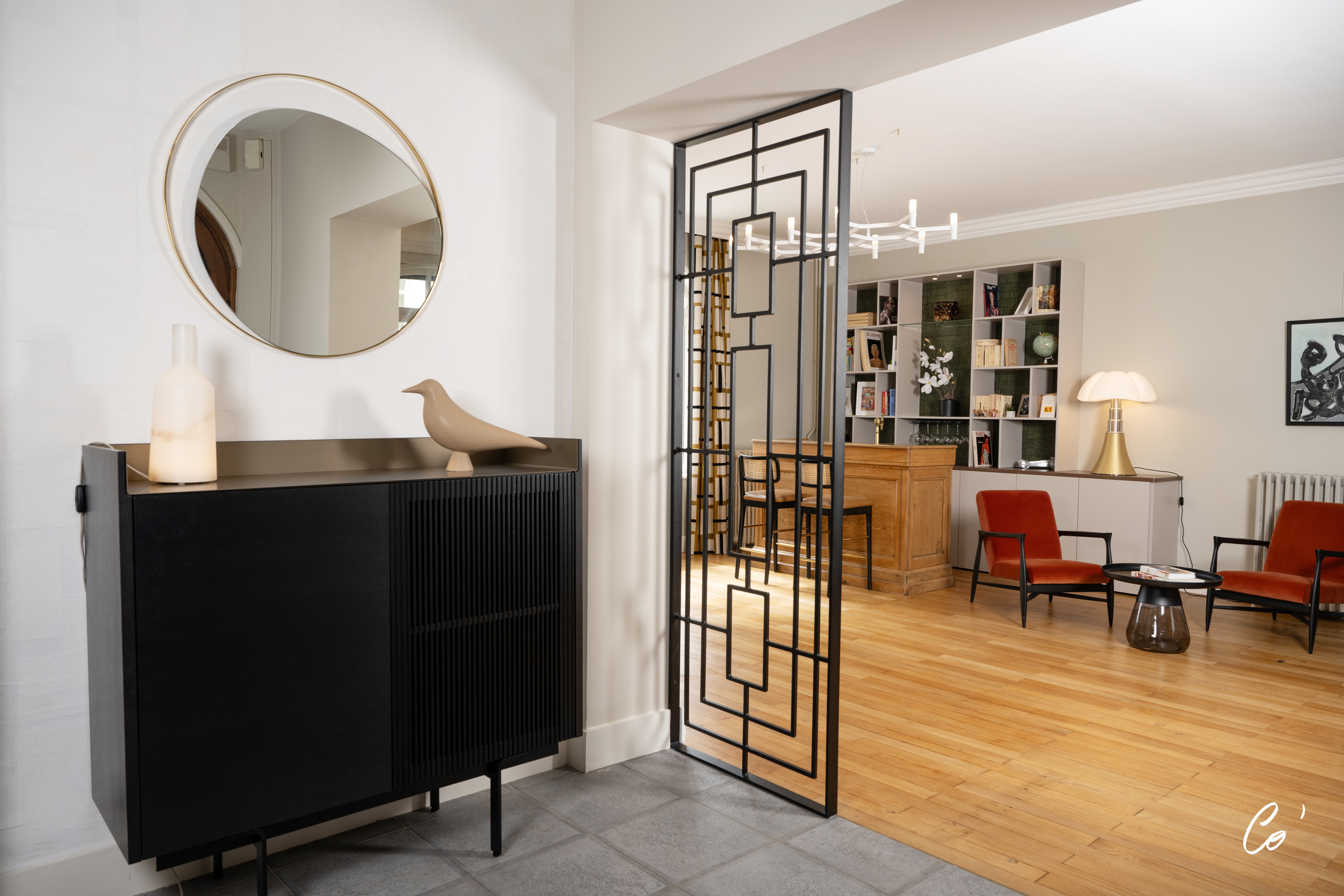 entrée-claustra-bibliothèque-papierpeint-perene-bourgenbresse