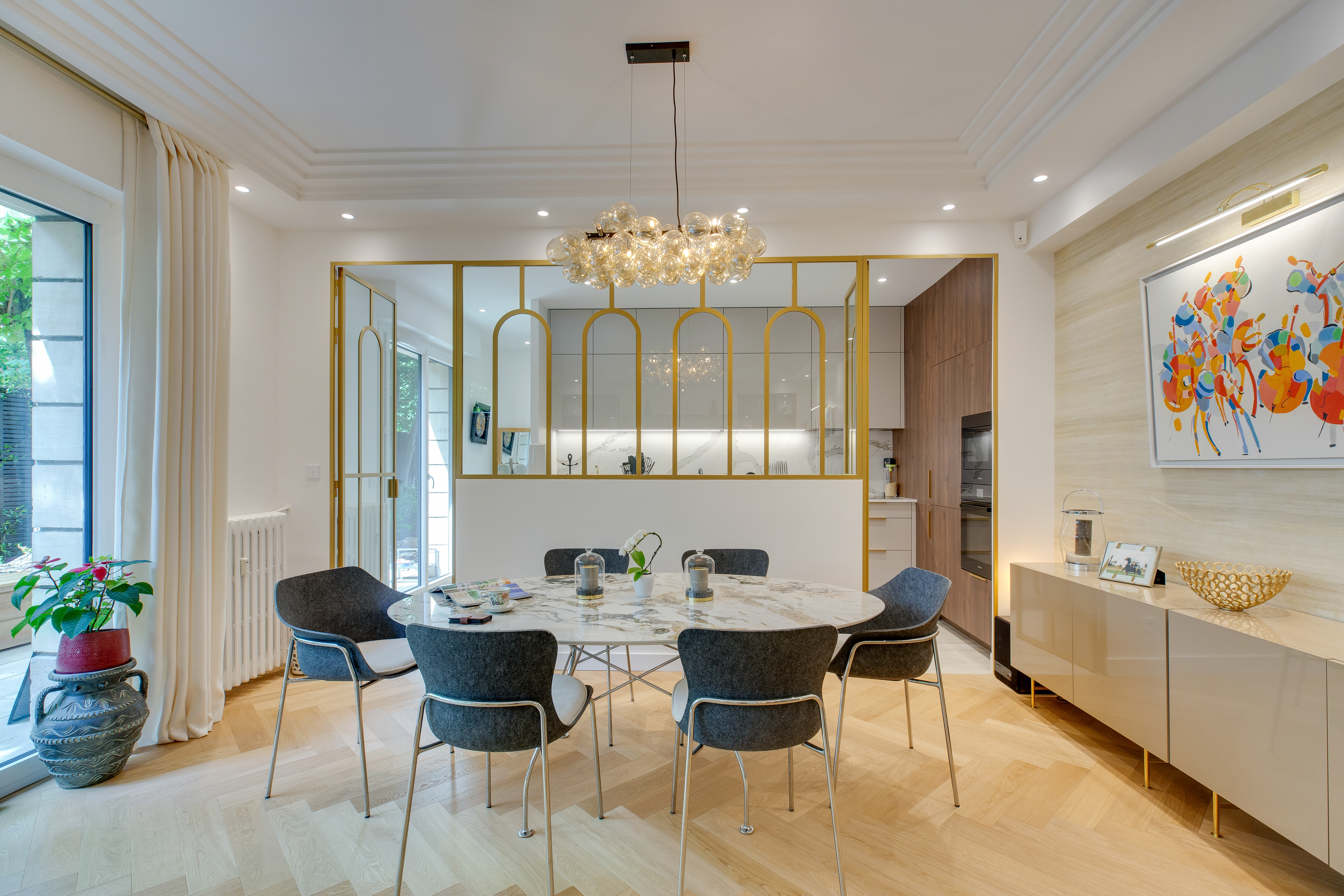 La verrière, élément central de l'appartement