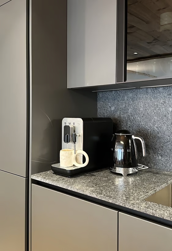 Plan de travail pierre cuisine grise perene