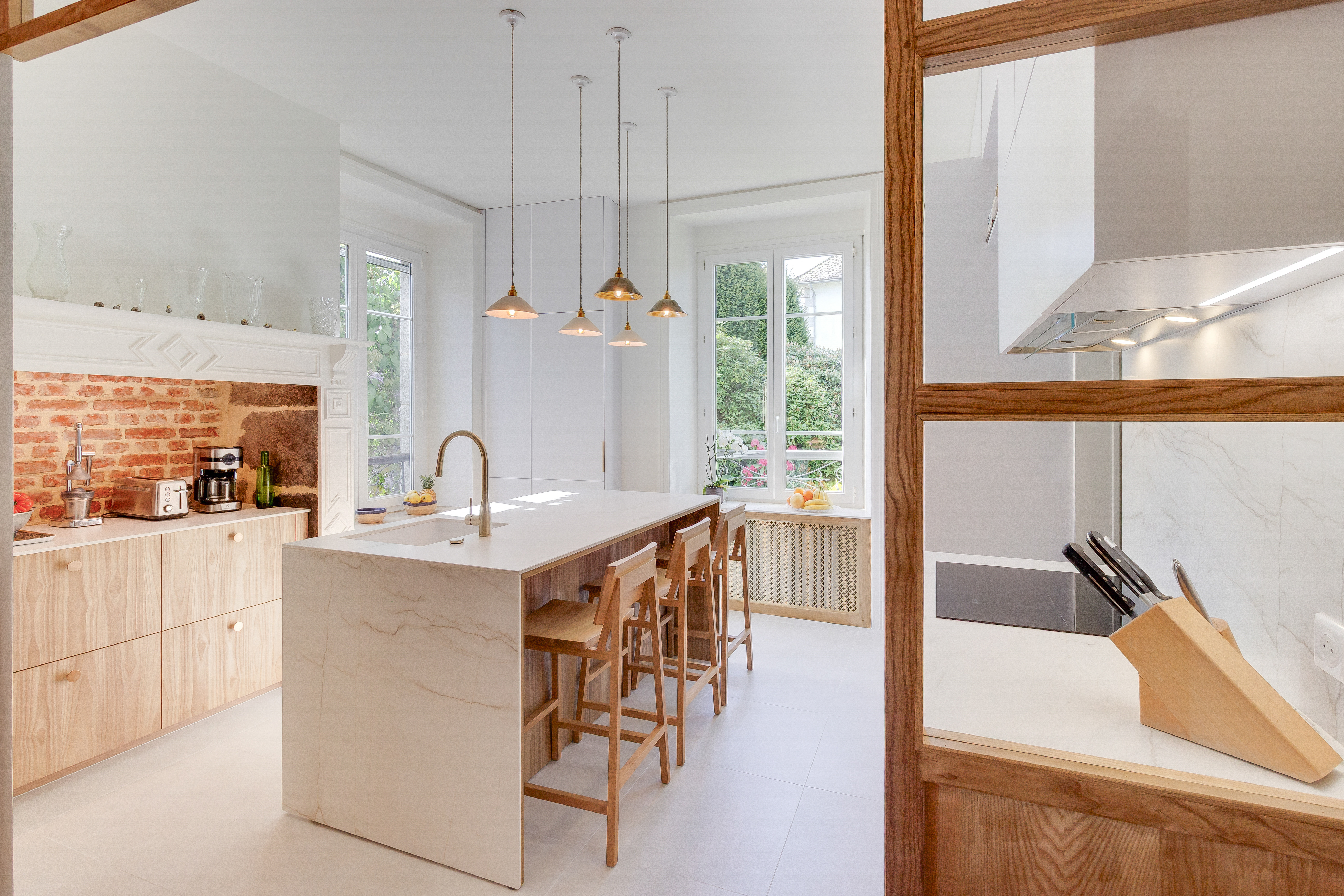 Cuisine beige moderne campagne