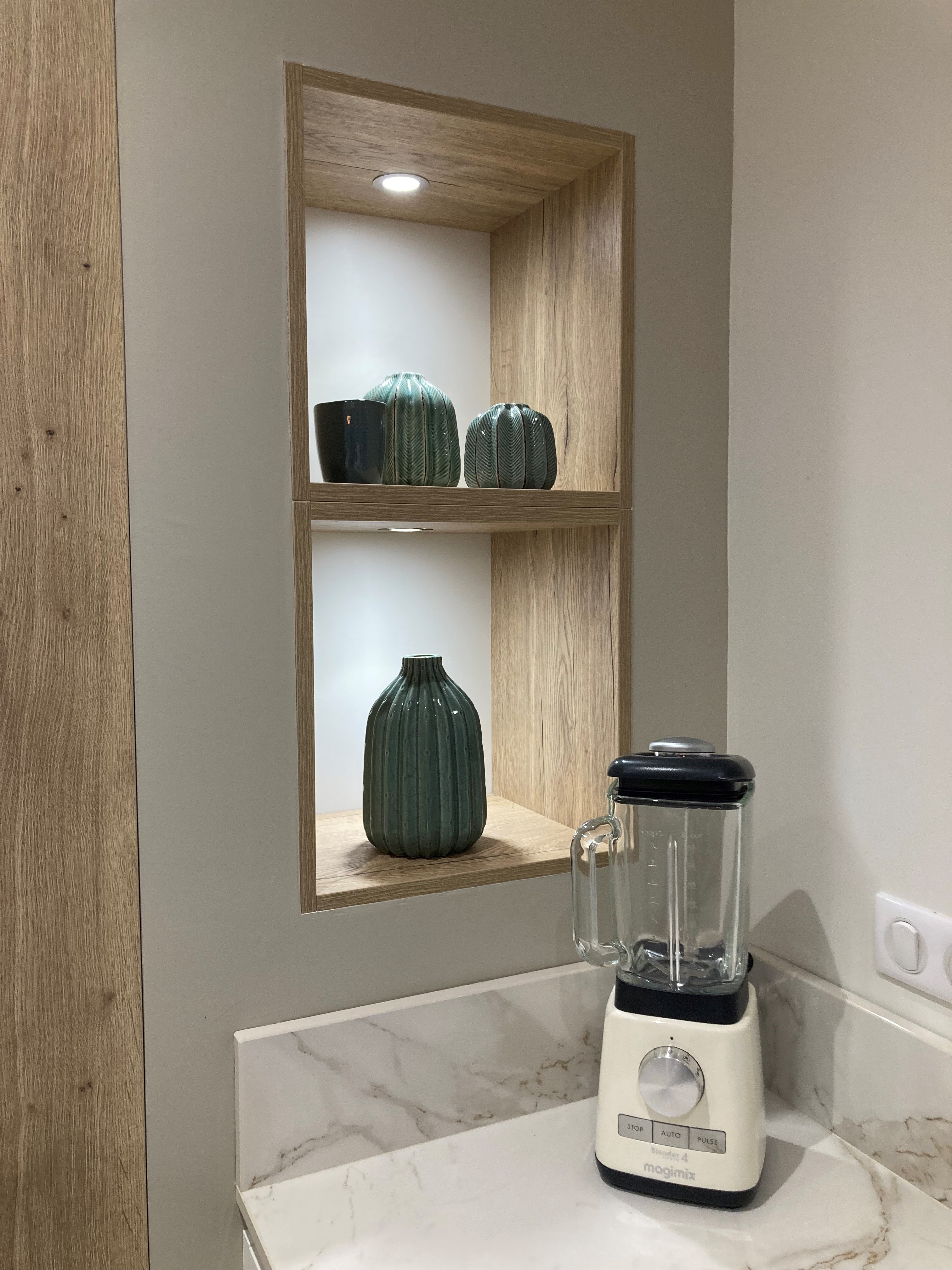 Mélange de matière bois & pierre